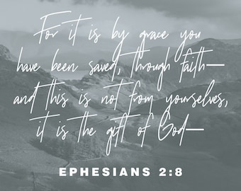 Ephesians 2:8, Bible Verse Wall Art [2]