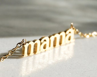 Dainty Mama Necklace by EasyJewels in Gold - Monogram & Name Necklaces, Gold Necklace, Mom Necklace, Perfect Gift for Mom, Charm Necklace