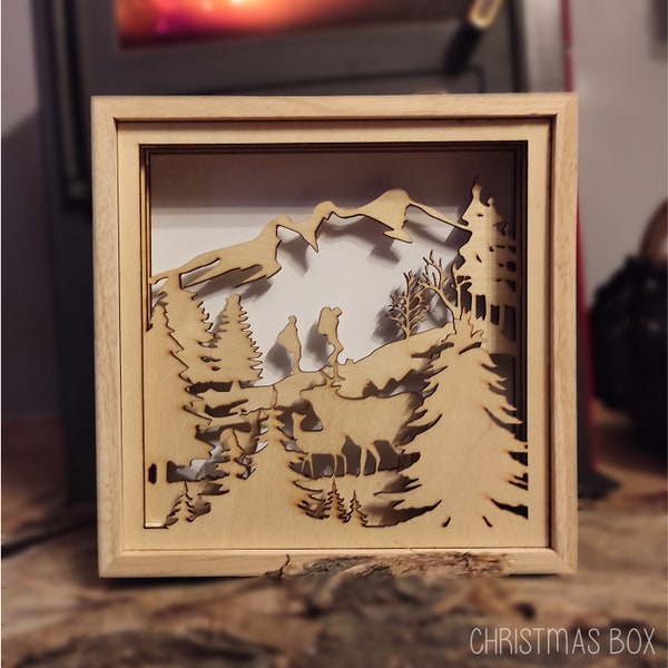 Christmas box en bois, boite décorative / Cadeau noël