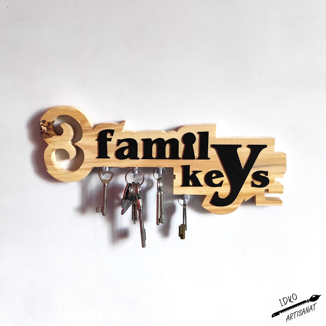 Adhesive Pine Wall Decor Key Holder / Family Keys & Storage Holder Etsy