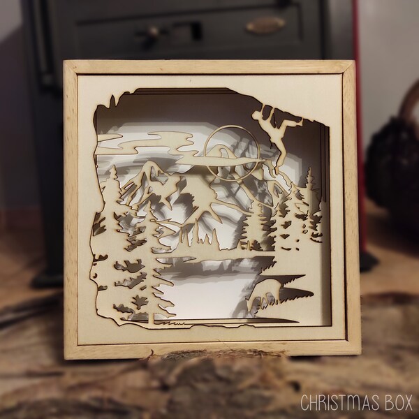 Christmas box en bois, boite décorative / Idée cadeau unique