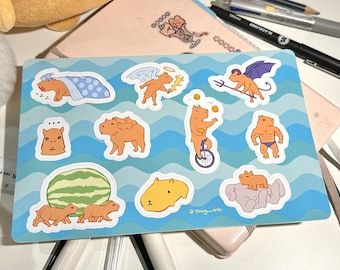 Capybara sticker sheet