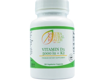 Vitamin D3 5000 IU + K2 Capsules - Sakura Natural Health