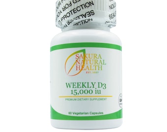 Vitamin D3 15000 IU Weekly Supplement - Sakura Natural Health