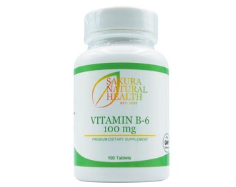 Vitamin B6 100mg: Sakura Natural Health Dietary Supplement