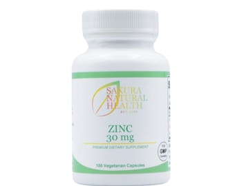 Zinc 30mg - Sakura Natural Health - USA Made