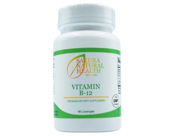 Pastilla masticable de vitamina B12 con sabor a cereza: metilfolato y P5P, envío rápido