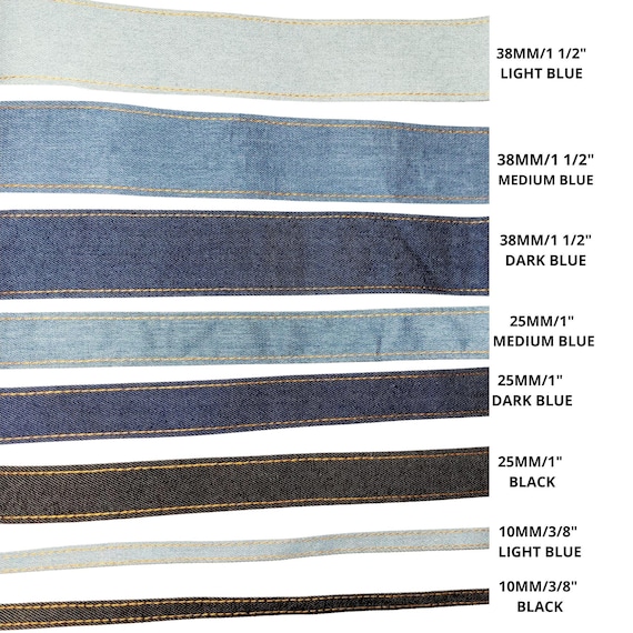 Final Sale! Real Denim Ribbon - 3 Sizes, 3 Colors - Sold by the