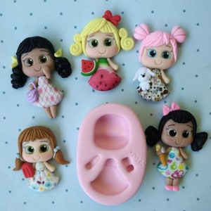 Cute Dolls Silicone Mold 659 MA for Clay Dolls Making, Resin, Soap, Candles and other crafts