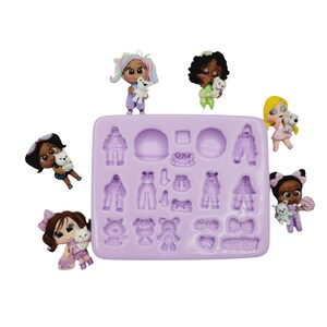 Creative Fashion Silicone Mold FNY#22 for Clay Dolls Making, Resin, Soap, Candles and other crafts