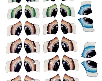Adhesive Resin Eyes fny 1008 - Medium/M - 24 Pairs - W/H: 14mm x 15mm (0.55" x 0.59")