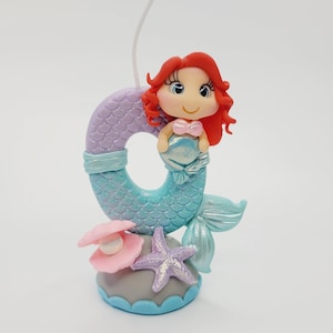 Mermaid themed candle #0 for cake top