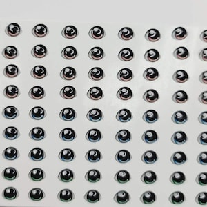 Klebende Harz Augen für Tone Multicolor STY R016 P 72Pairs