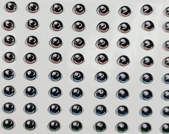 Schlussverkauf!  Klebstoff Harz Augen für Tone Multicolor Sty R016 P 72Pairs