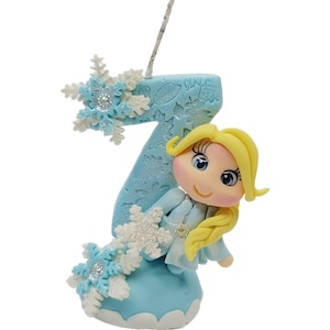 Blond Princess themed candle #7 for cake top