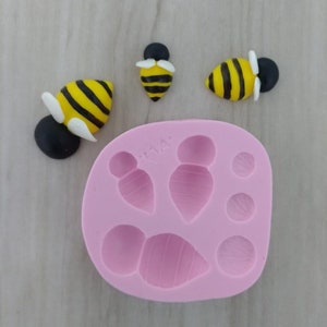 Cute Bees Mold 167 MA for Clay Dolls Making, Resin, Soap, Candles and other crafts