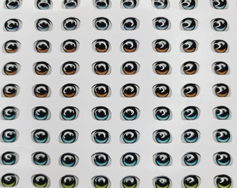 Adhesive Resin Eyes for Clays Multicolor STY R022 P (SM) 72Pairs