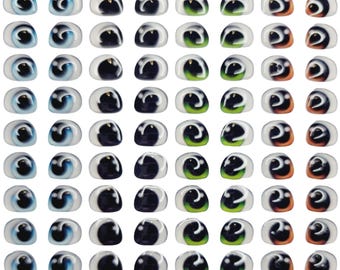 Adhesive Resin Eyes fny 1002 - Small/P - 64 Pairs - W/H 8.7mmx7mm (0.34"x0.27")