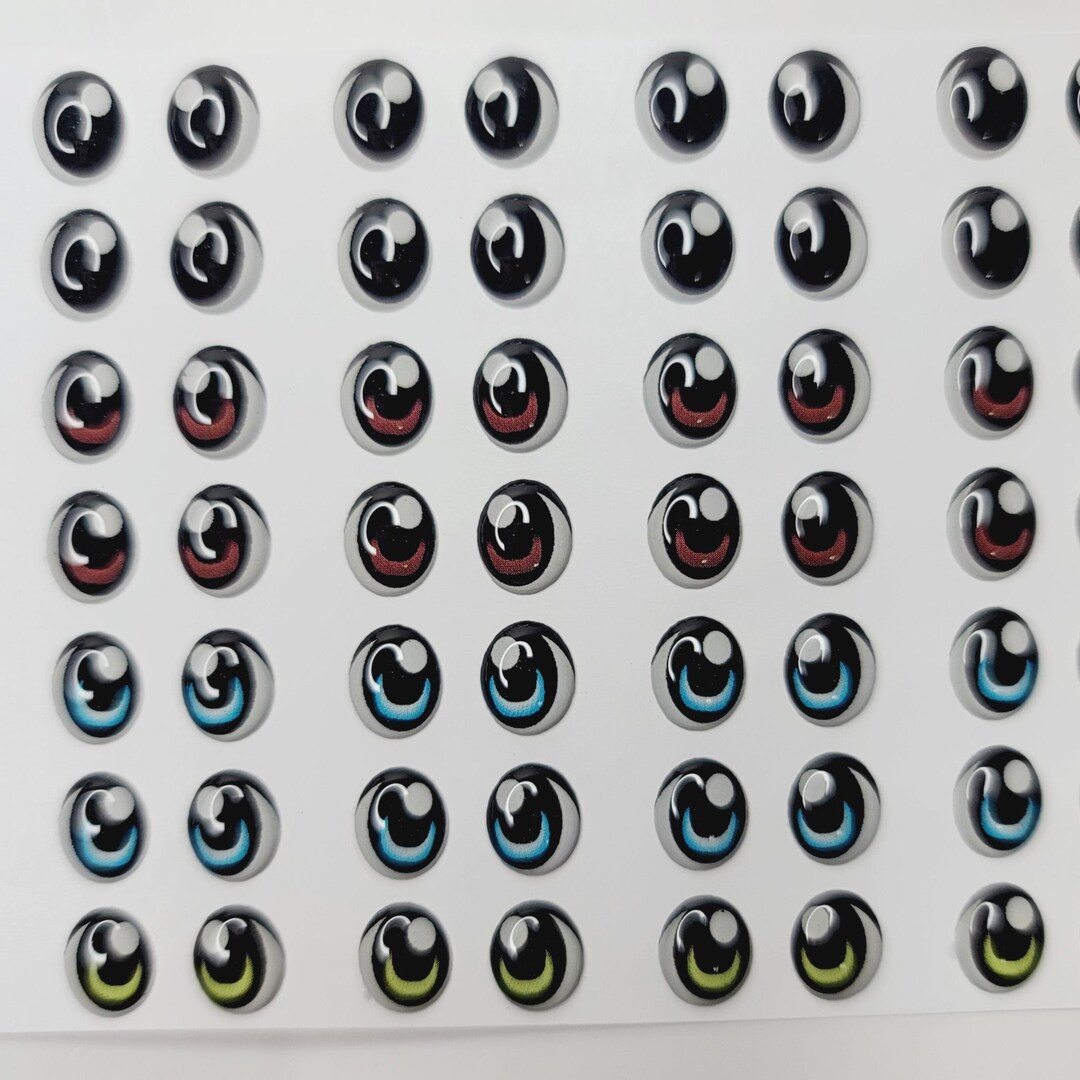 Adhesive Resin Eyes for Clays Multicolor STY R054 M MED Etsy