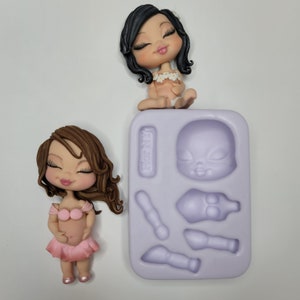 Stampo in silicone per torta Bellezza incinta n. 2 FNY n. 21 per realizzare bambole di argilla, resina, sapone, candele e altri lavori artigianali