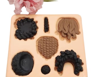 MD #2 Hair Styles 2  Silicone Mold  for Clay Dolls Making, Resin, Soap, Candles and other crafts