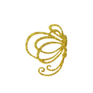 May include: A gold glitter butterfly design, perfect for adding a touch of sparkle to crafts, cards, and other projects.