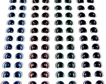 Adhesive Resin Eyes Card fny 1001 - 72 Pairs - XSmall/pp W/H 7mmx5mm (0.27"x0.20")