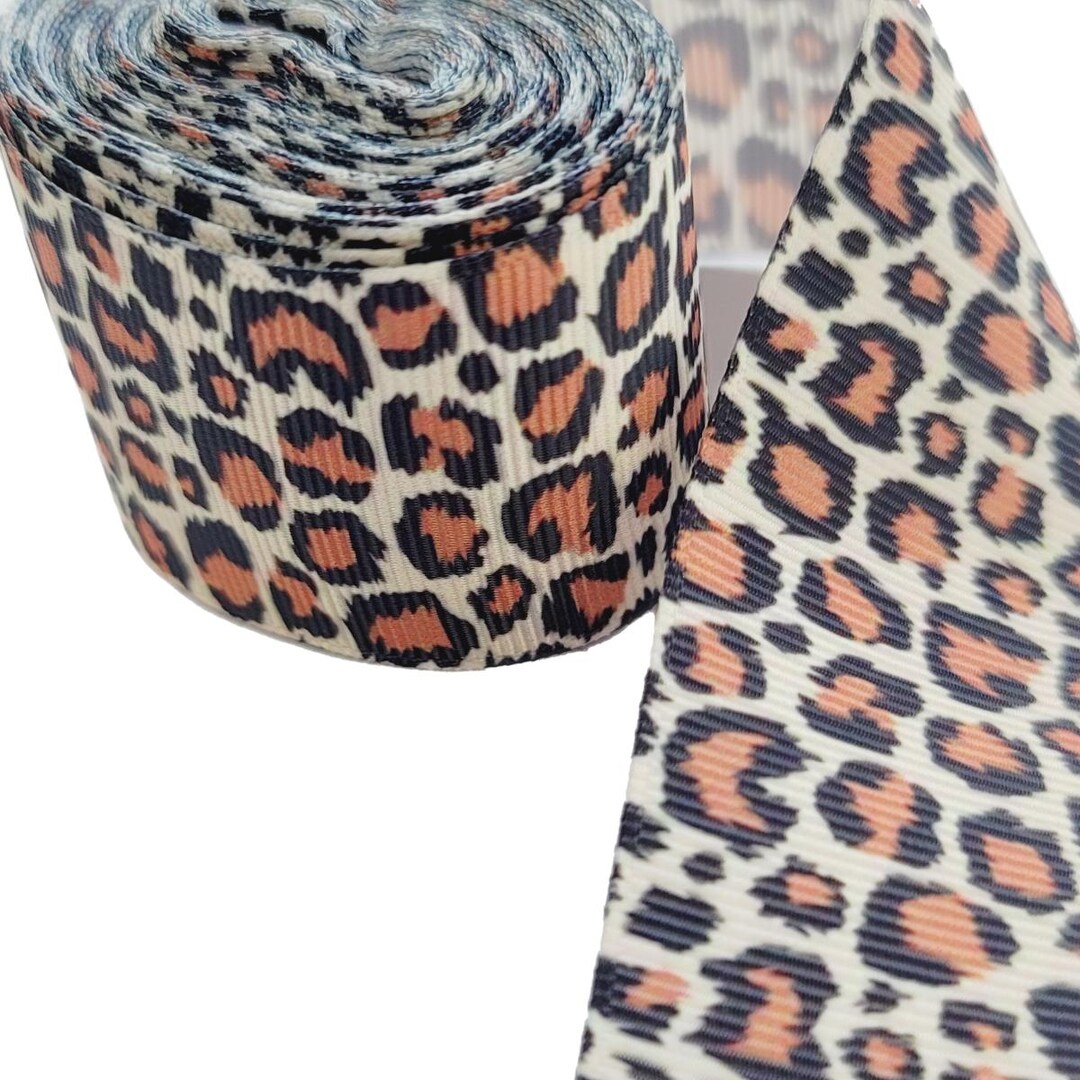 STORE CLOSING SALE - 040015 Leopard Printed Grosgrain Ribbon - 1 1/2 ...