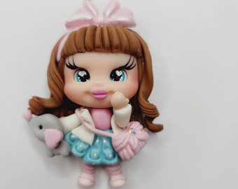 Doll #623 Clay Doll for Bows Center, Headbands and other Craft Projects - Made with Cold Porcelain Clay