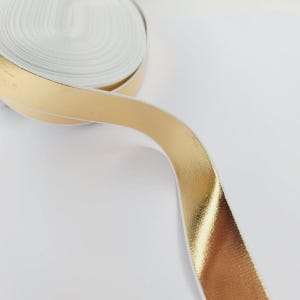 Cinta de grosgrain estampada con lámina dorada - 7/8" (22 mm) - 5 yardas