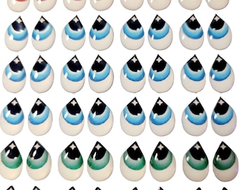 Ojos de resina adhesiva fny 1004 - Mediano/M - 36 pares - Ancho/Alto: 9 x 14 mm (0,31" x 0,55")