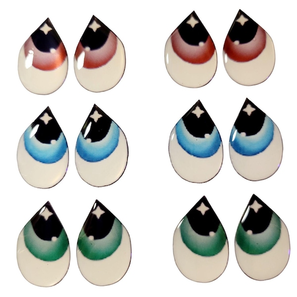 Adhesive Resin Eyes fny 1004 - Large/G - 9 Pairs - W/H: 1.7x2.5 cm  (0.67" x 1")