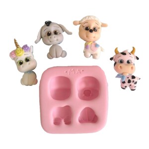 Adorable Animal Creations  Silicone Mold 635 MA for Clay Dolls Making, Resin, Soap, Candles and other crafts