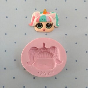 Doll Head #6 - Unicorn -  Silicone Mold MA 593 for Clay Dolls Making, Resin, Soap, Candles and other crafts