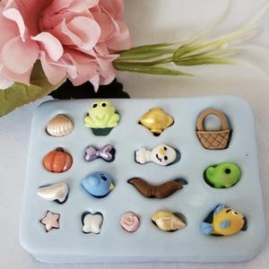 Miniature Accessories #2 Silicone Mold AJ #24 for Clay Dolls Making, Resin, Soap, Candles and other crafts