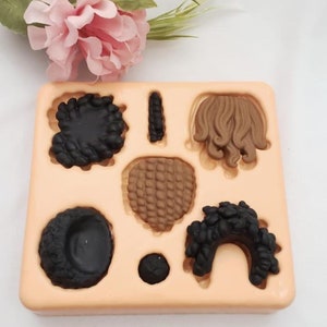 Hair Styles 2  Silicone Mold M.D. #2 for Clay Dolls Making, Resin, Soap, Candles and other crafts