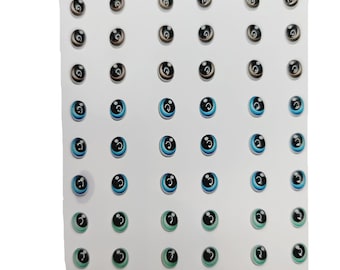 Schlussverkauf!  Klebende Harz-Augen für Tone Multicolor Sty R033 Pp 64 Paare