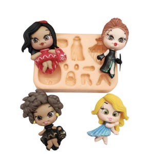 MD #4 Night of Gala Silicone Mold  for Clay Dolls Making, Resin, Soap, Candles and other crafts