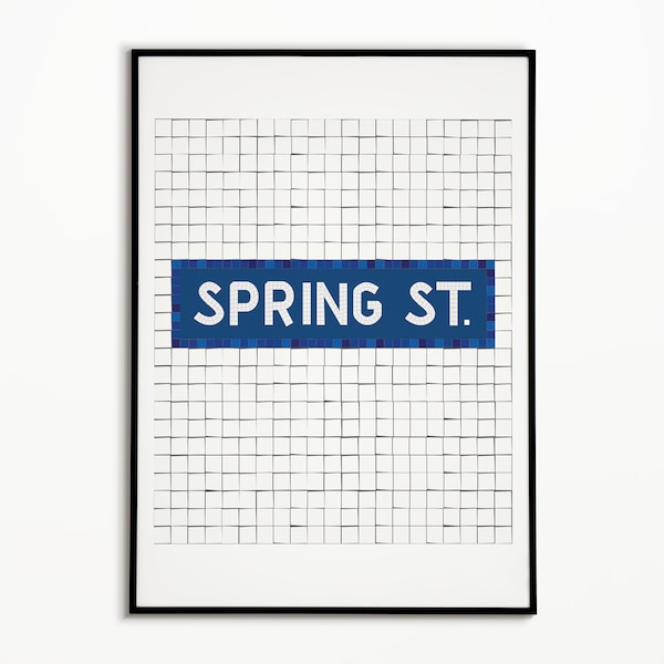 Spring Street Subway Art, Subway Tile Print, Manhattan Digital Art, SoHo NYC, Gallery Wall Digital Art