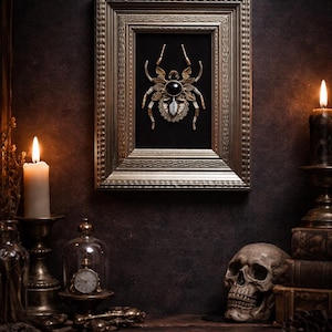 Gothic Spider Wall Hanging: Upcycled Vintage Jewelry Art image 4