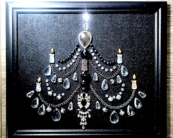 Gothic Baroque Chandelier Wall Art – Vintage Style Dark Chic Decor | Moody Elegant Statement Piece
