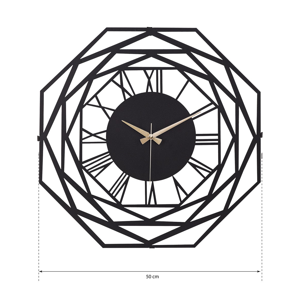 Large Black Decorative Metal Wall Clock Modern Clocks for Living Room ...