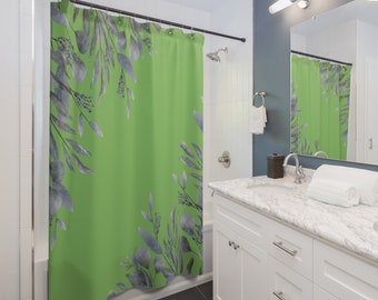 Green Shower Curtain Bathroom Shower Curtain Green Bathroom Curtain Home Decor