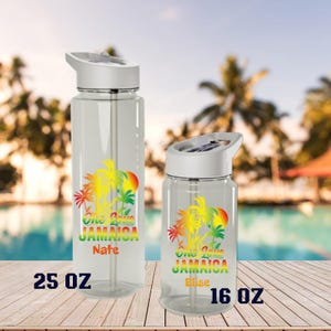 Personalized One Love Jamaica Tumbler Custom Beach Cup Tropical Travel Gift Jamaica Souvenir Island Vibes Bottle Reggae Vacation Drinkware