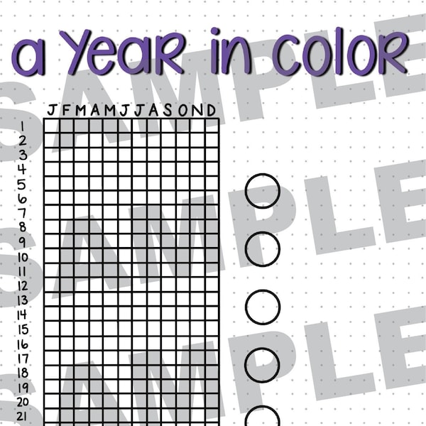 Year In Color | Bullet Journal | Printable PDF