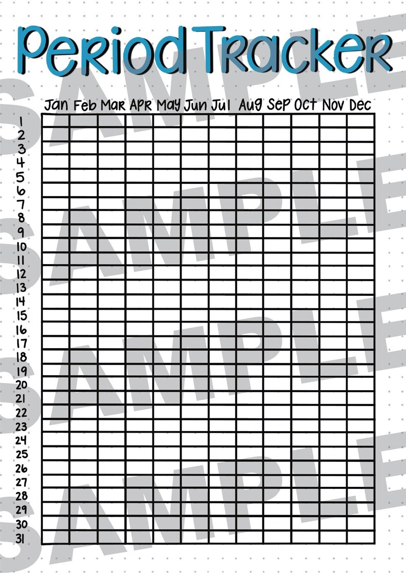 Period Tracker Bullet Journal Printable PDF - Etsy