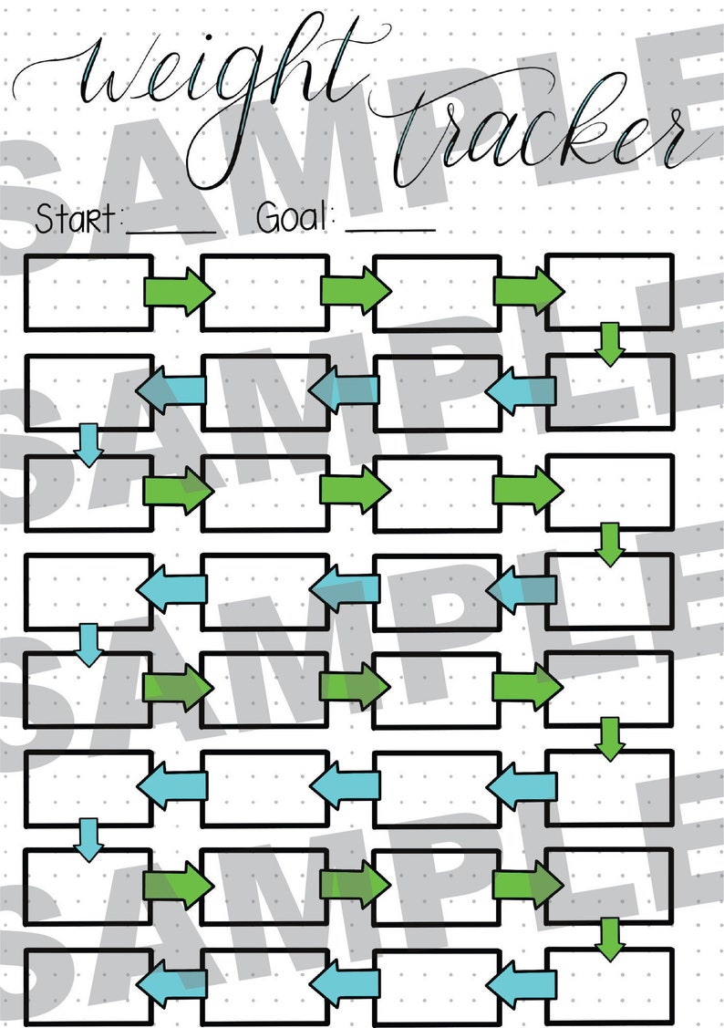 Weight Tracker Bullet Journal Printable PDF - Etsy