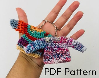 PDF Pattern: Mini Sweaters for Christmas, ornamentes, hand knitted, crochet, mini keychains