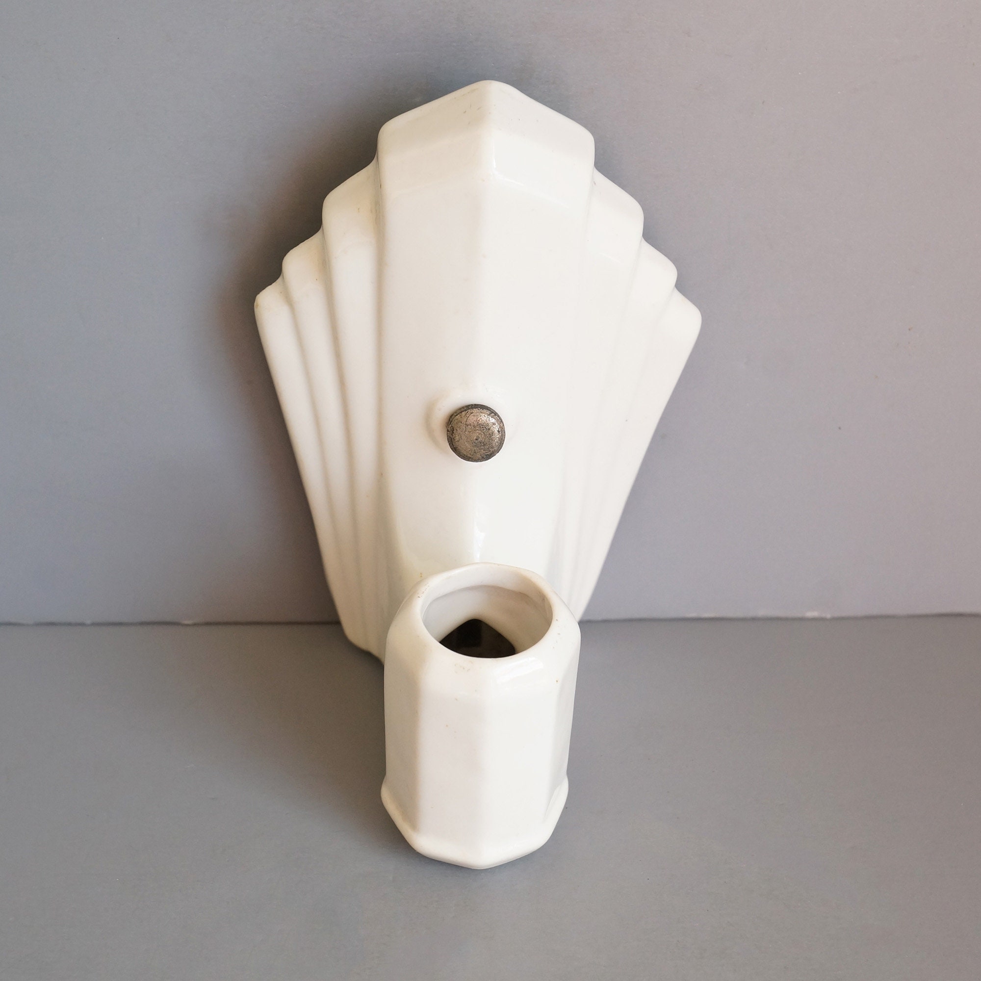 Antique White Porcelain Wall Sconce/art Deco Wall Etsy