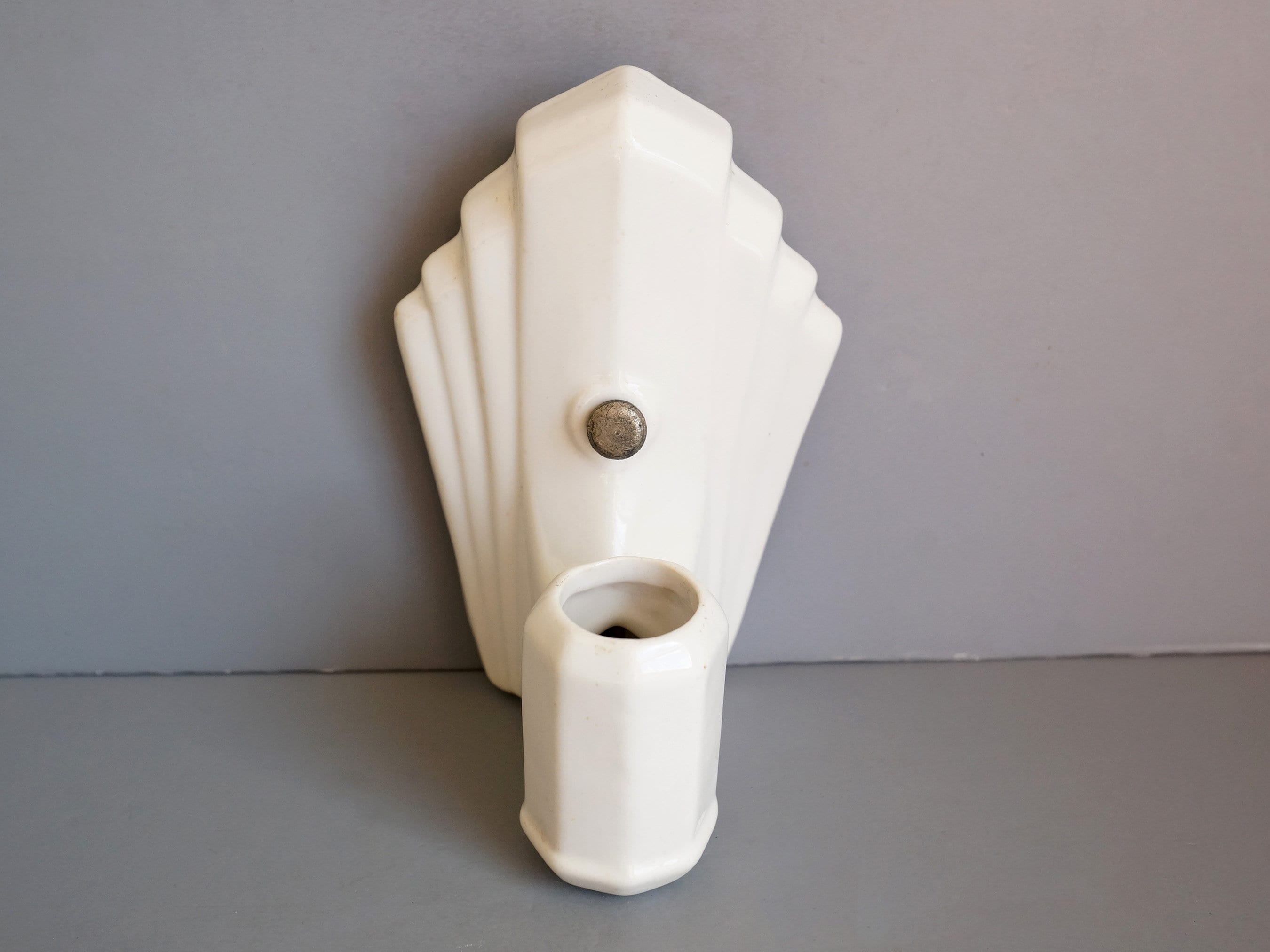 Antique White Porcelain Wall Sconce/art Deco Wall Etsy